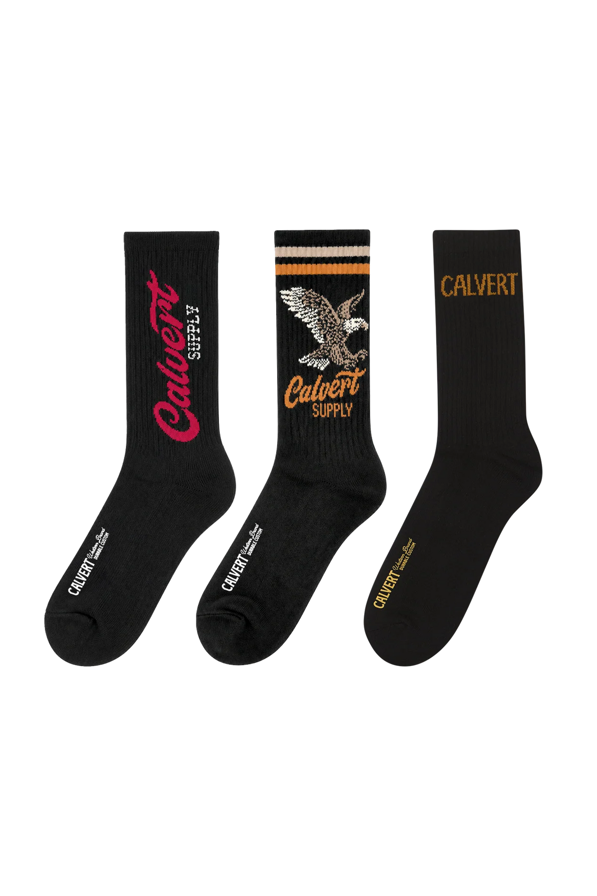 Calvert Supply 3 Pack Classic Gym Socks