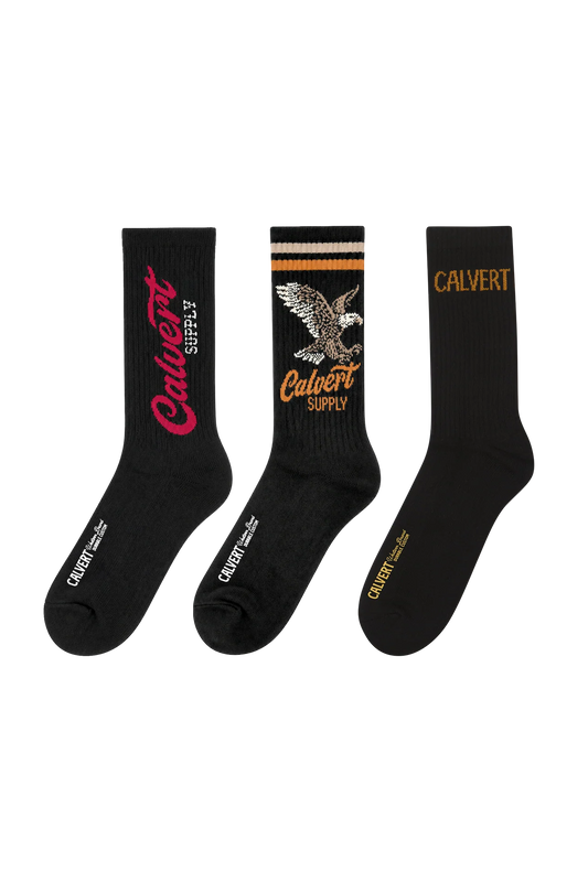 Calvert Supply 3 Pack Classic Gym Socks