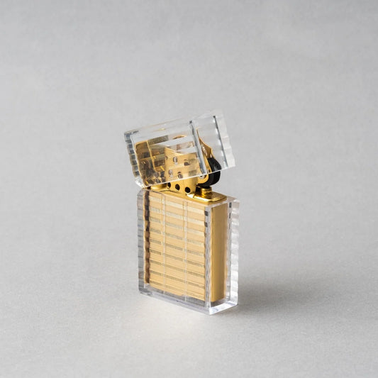 Tsubota Pearl - Hard Edge Latitude Clear Gold Petrol Lighter